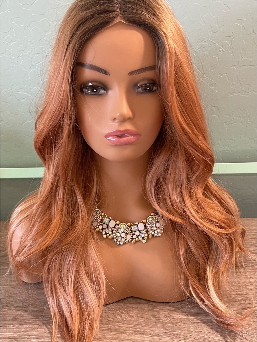 Ellory by Chelsey Smith Crowns Wavy Copper Blonde Wig - Natural Shine